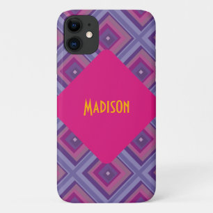 purple passion lavender fields diamond pattern art Case-Mate iPhone case