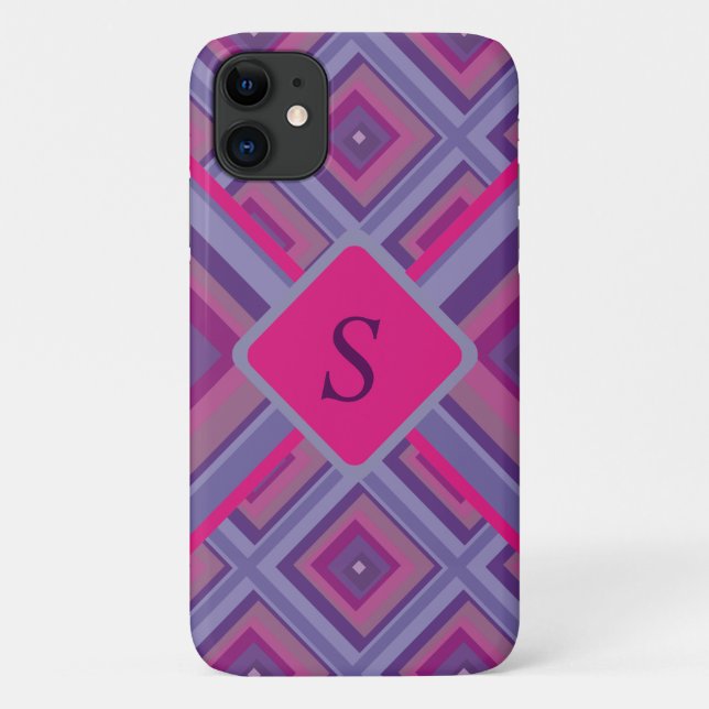 purple passion lavender fields diamond pattern art Case-Mate iPhone case (Back)