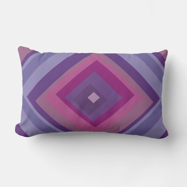 purple passion lavender fields diamond pattern art lumbar cushion (Front)