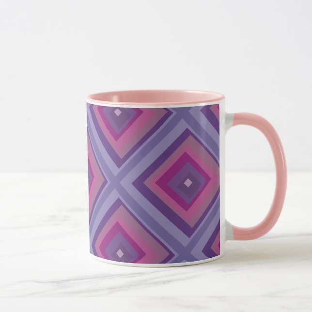 purple passion lavender fields diamond pattern art mug (Right)