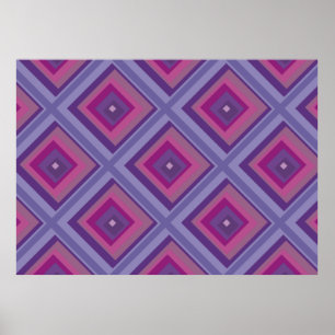 purple passion lavender fields diamond pattern art poster