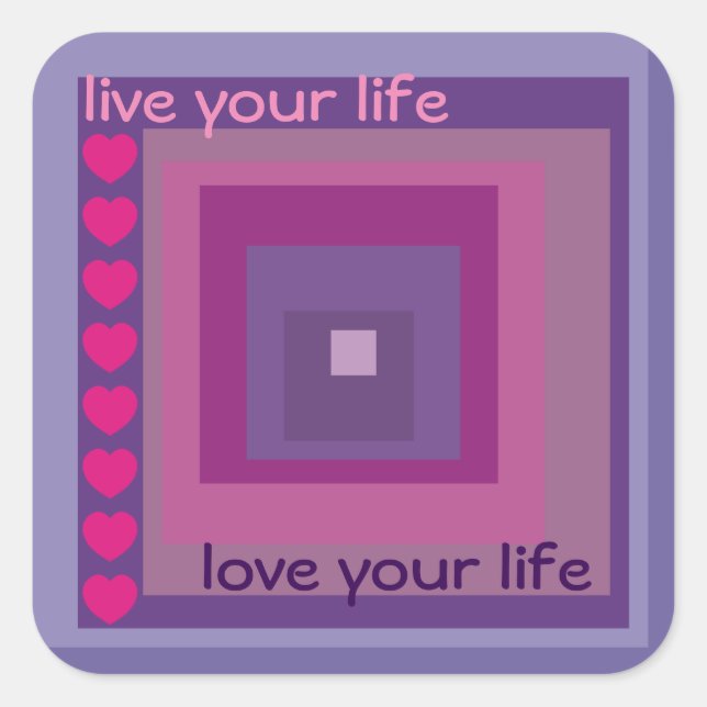 purple passion lavender fields diamond pattern art square sticker (Front)