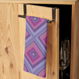 purple passion lavender fields diamond pattern art tea towel