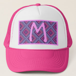 purple passion lavender fields diamond pattern art trucker hat