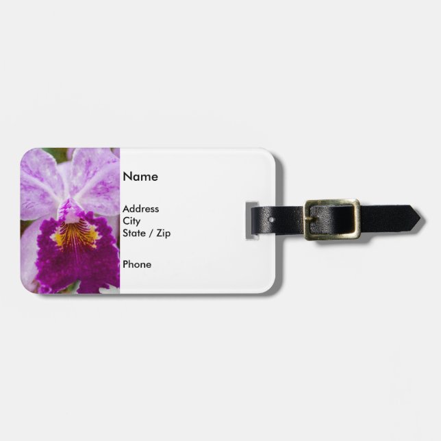 Purple Passion Orchid Luggage Tag (Front Horizontal)