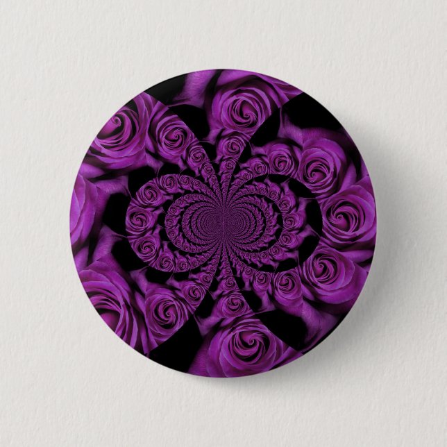 Purple Passion: Royal Romance Roses 6 Cm Round Badge (Front)