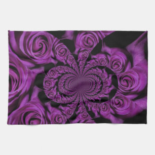 Purple Passion: Royal Romance Roses Customised Tea Towel