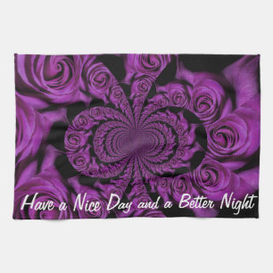 Purple Passion: Royal Romance Roses Tea Towel