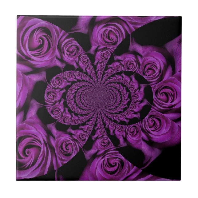 Purple Passion: Royal Romance Roses Tile (Front)
