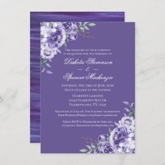 Purple Passion | Violet Lavender Plum Brushstroke Invitation