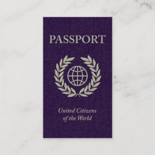 purple passport business card