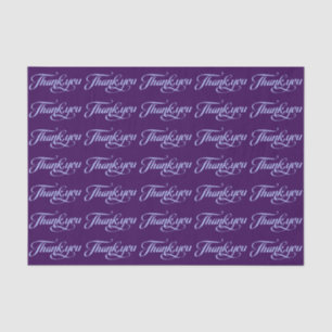 Purple & Pastel Blue Thank You Pattern Tissue Paper