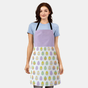 PURPLE & PASTEL COLORED EASTER EGGS APRON