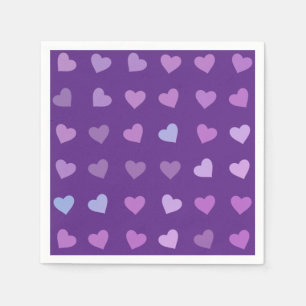 PURPLE PASTEL COLORED HEARTS  NAPKIN