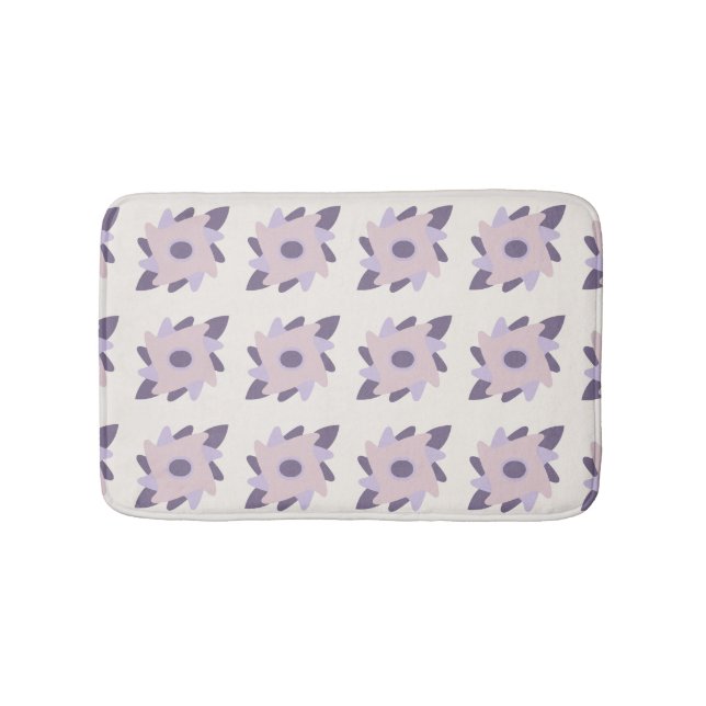 Purple pastel Decorative colourful tile  Bath Mat (Front)