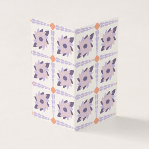 Purple pastel Decorative colourful tile Business Card