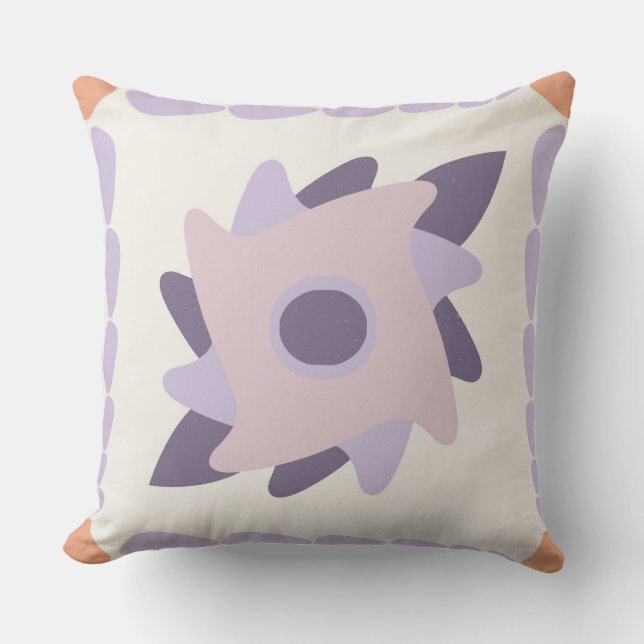 Purple pastel Decorative colourful tile  Cushion (Front)