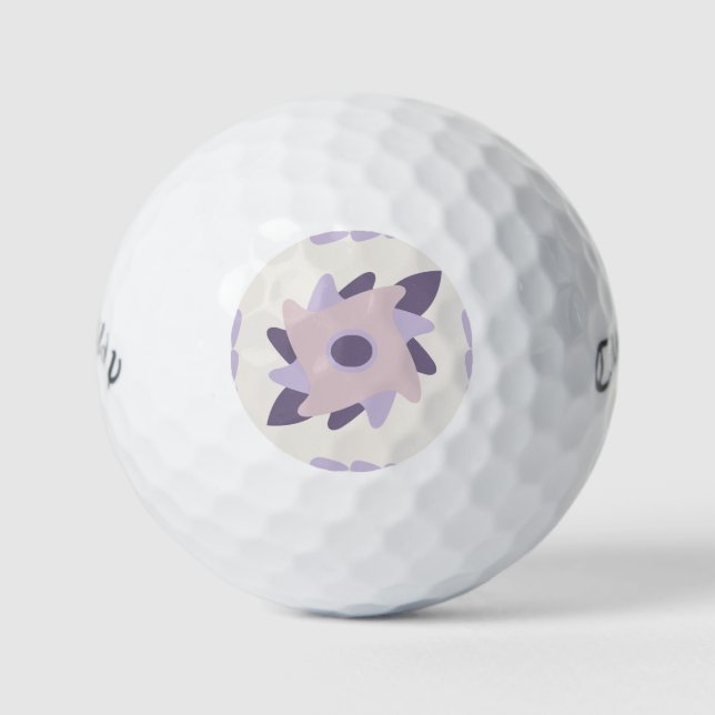 Purple pastel Decorative colourful tile  Golf Balls (Front)