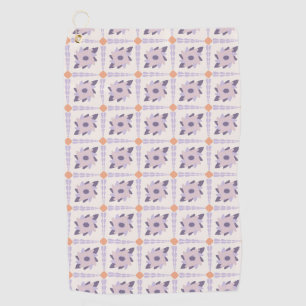 Purple pastel Decorative colourful tile Golf Towel
