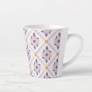 Purple pastel Decorative colourful tile Latte Mug