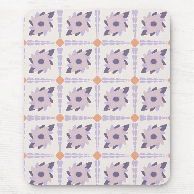 Purple pastel Decorative colourful tile  Mouse Pad (Front)