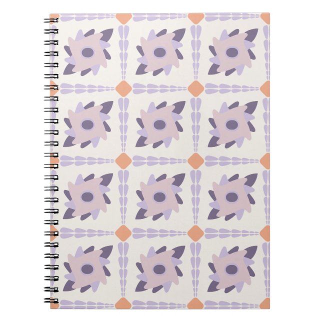 Purple pastel Decorative colourful tile  Notebook (Front)