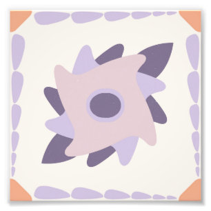 Purple pastel Decorative colourful tile Photo Print