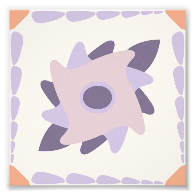 Purple pastel Decorative colourful tile  Photo Print (Front)