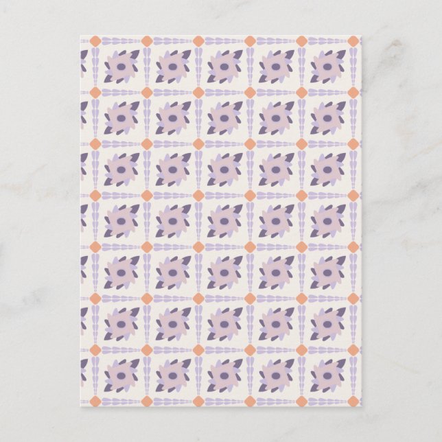 Purple pastel Decorative colourful tile  Postcard (Front)