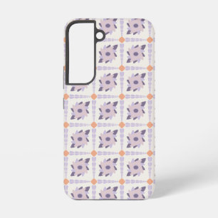 Purple pastel Decorative colourful tile  Samsung Galaxy Case