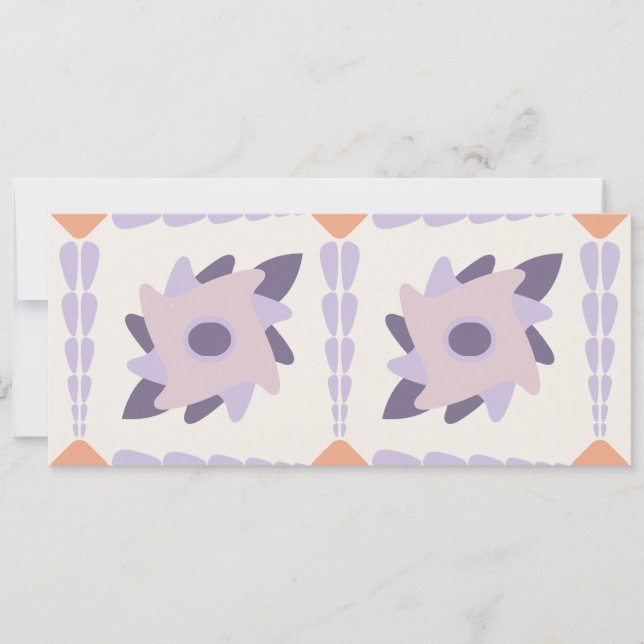 Purple pastel Decorative colourful tile  Save The Date (Front)