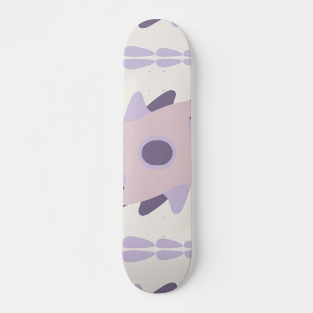 Purple pastel Decorative colourful tile  Skateboard (Front)