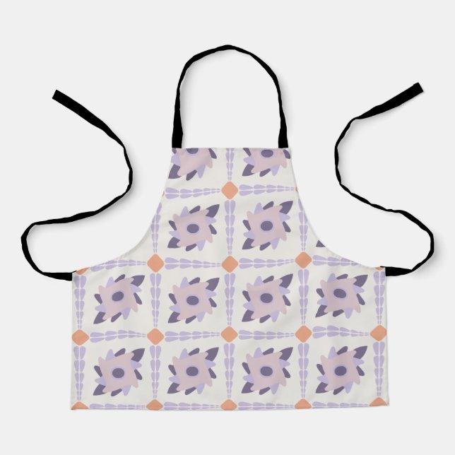 Purple Pastel Decorative Tile Pattern Apron (Front)