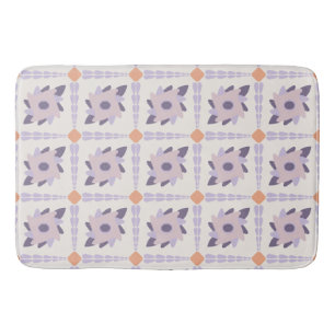 Purple Pastel Decorative Tile Pattern Bath Mat