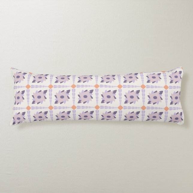 Purple Pastel Decorative Tile Pattern Body Cushion (Front)