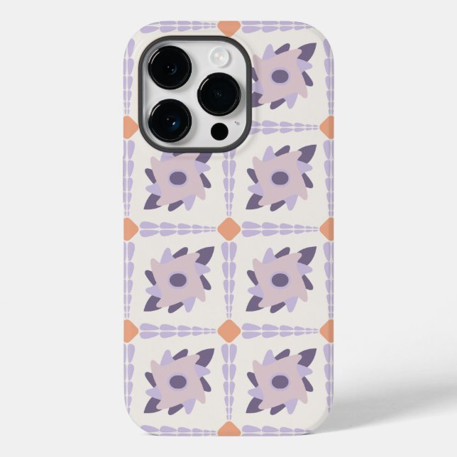 Purple Pastel Decorative Tile Pattern Case-Mate iPhone Case (Back)