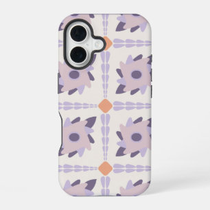 Purple Pastel Decorative Tile Pattern iPhone 16 Case