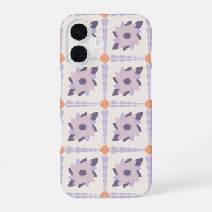 Purple Pastel Decorative Tile Pattern iPhone 16 Case