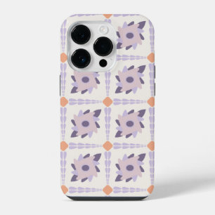 Purple Pastel Decorative Tile Pattern iPhone 14 Pro Case