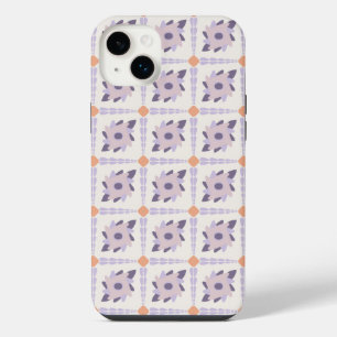 Purple Pastel Decorative Tile Pattern iPhone 14 Plus Case