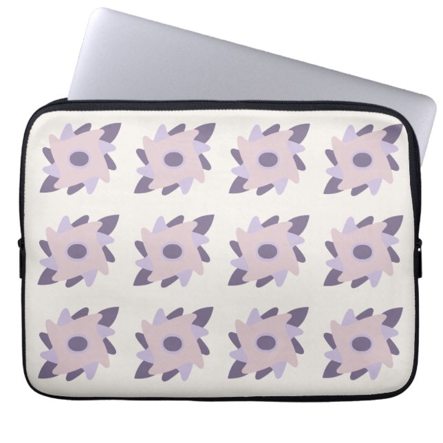 Purple Pastel Decorative Tile Pattern Laptop Sleeve (Front)