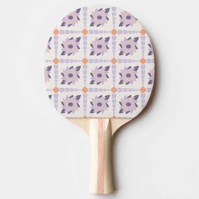 Purple Pastel Decorative Tile Pattern Ping Pong Paddle (Front)