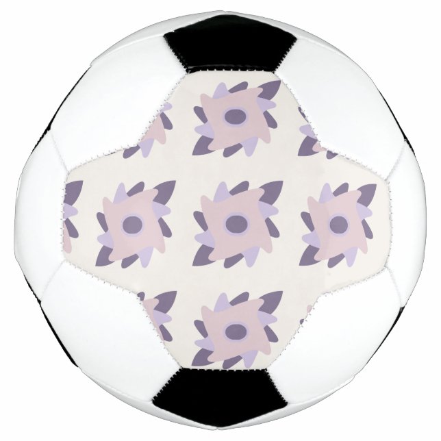 Purple Pastel Decorative Tile Pattern Soccer Ball (Front)
