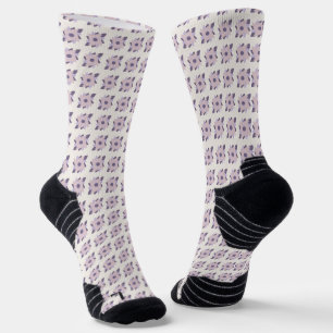 Purple Pastel Decorative Tile Pattern Socks
