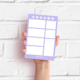 Purple Pastel Flower Daily Planner Sticky Notes