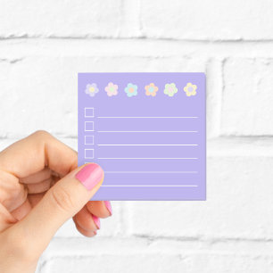 Purple Pastel Flower To Do List Sticky Notes