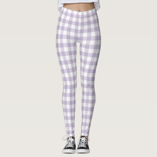 Purple Pastel Gingham Chequered Women's Leggings