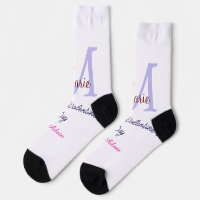 Purple pastel happy Valentine's day pink monogram