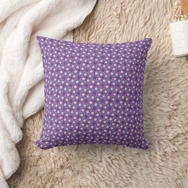 Purple Pastel Modern Pattern Reversible  Cushion (Blanket)