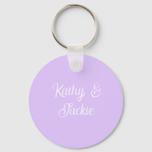 Purple pastel retro couple wedding name stylish na key ring